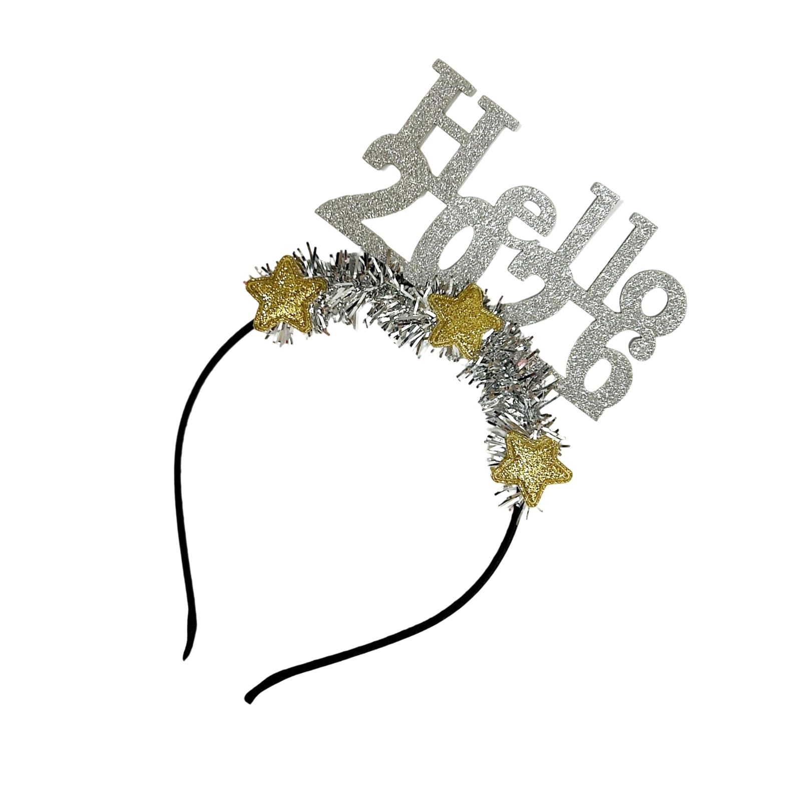 Xjdzineq Holiday Glitters Headbands Hello 2026 Star Decors Hairhoop Unisex Headpiece for New Year Event Countdown Event Gathering Festival Hair Accessories for New Year Eve