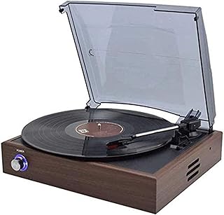Vinyl Record Player Vintage Portable Record Player with Built-in Stereo Speaker Retro Turntable Belt-Driven Support 3-Speed, USB, RCA Line Out, AUX-in Headphone Jack for Vinyl Sound