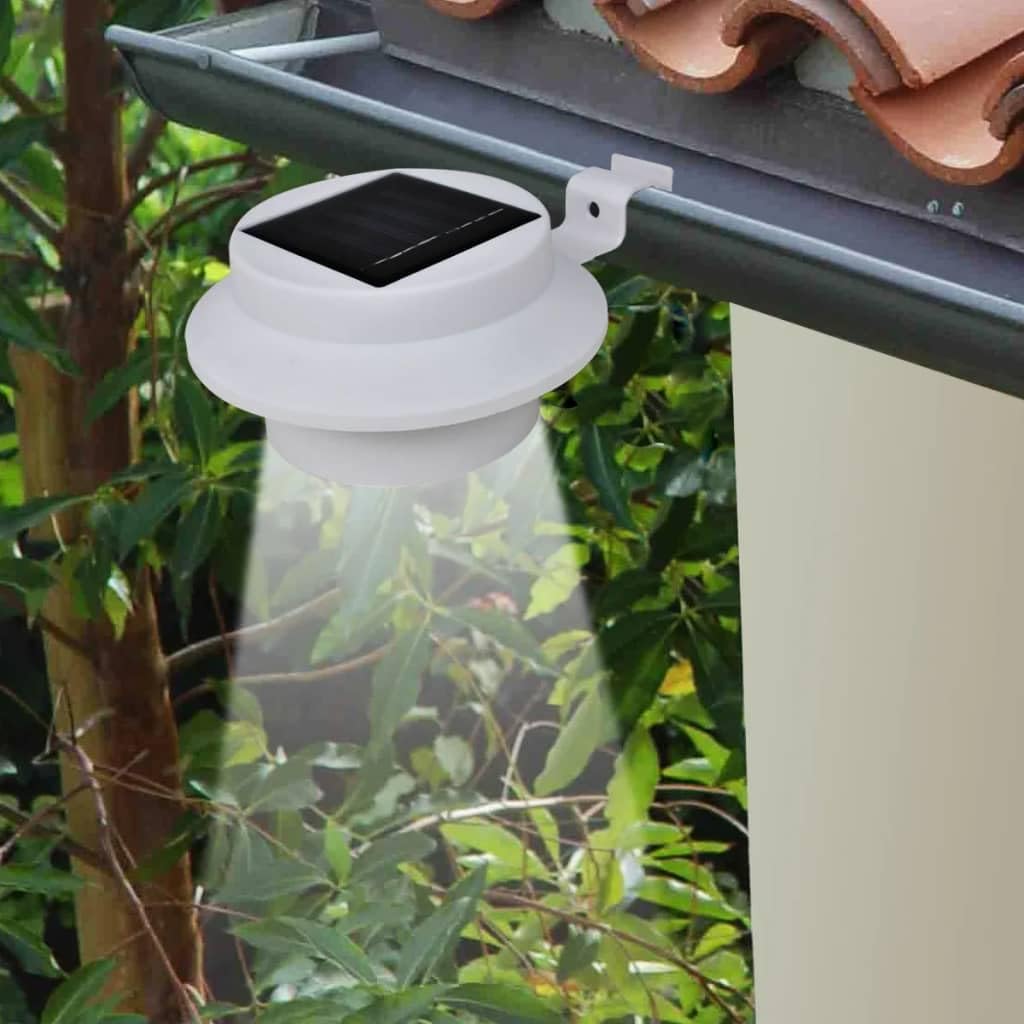 vidaXL 12x Lampes Solaires à LED d'Extérieur pour Clôture Eclairage Lampes d'Allée Lumière de Jardin Terrasse Patio Cour Balcon Chemin Extérieur Blanc
