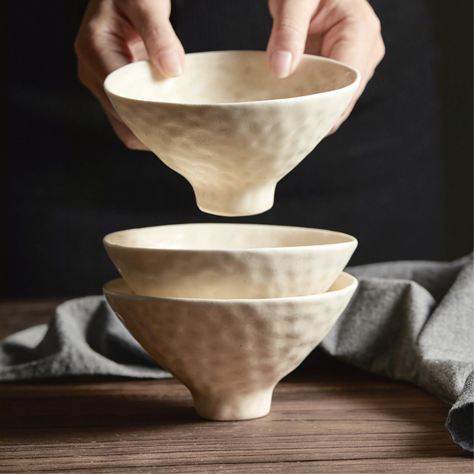 Assiette en céramique rétro de forme spéciale - Vaisselle japonaise - Assiette creuse de 24,1 cm
