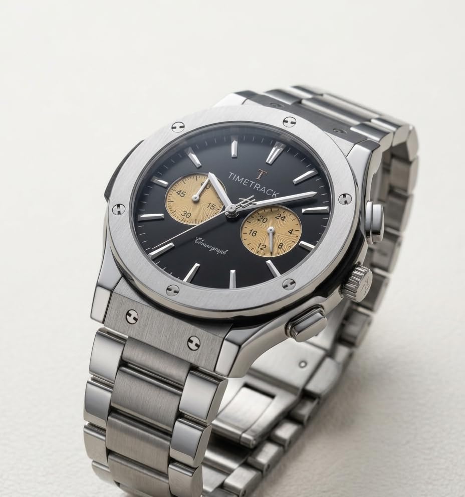 Image of Timetrack Chronograph Watch with Stainless Steel Bracelet