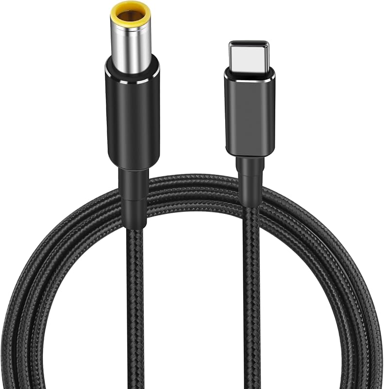 PNGKNYOCN USB-C - DC 7909 Töltőkábel (7.9x0.9mm) 100W PD Gyorstöltés Routerekhez, CCTV-hez, Laptopokhoz, Nylon Borítással, 1,8m, Fekete