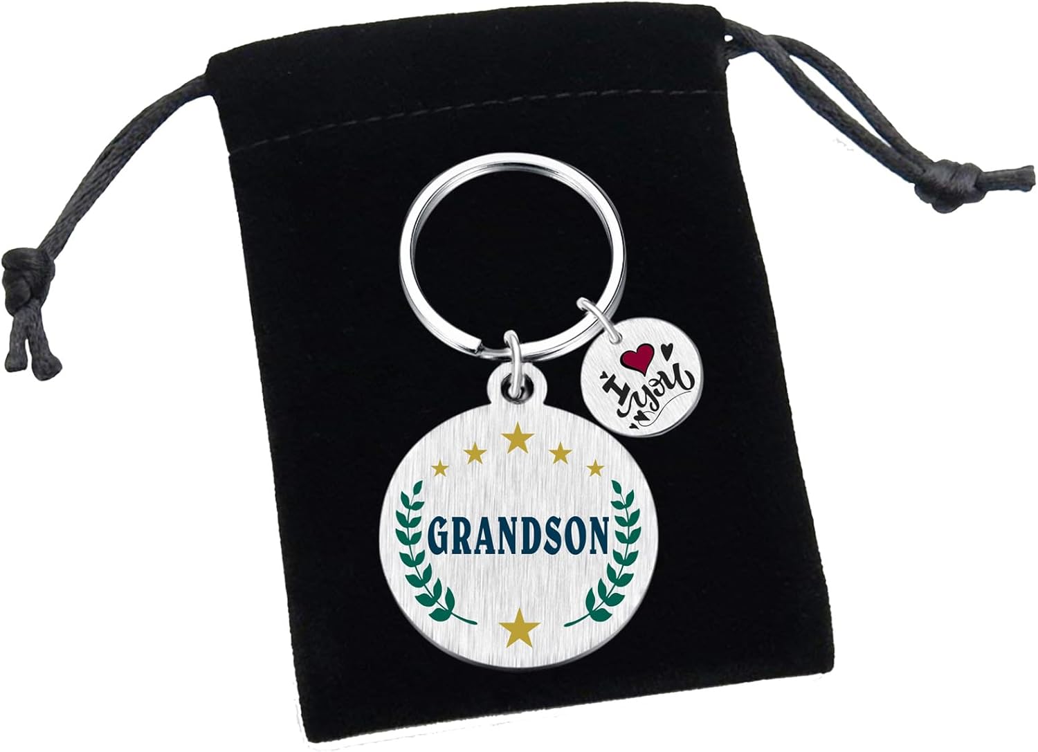 Yobent Grandson Gifts - Valentines Day Birthday Keychain from Grandma, I Love You Grandson Key Chain Present from Grandparents - Image 7