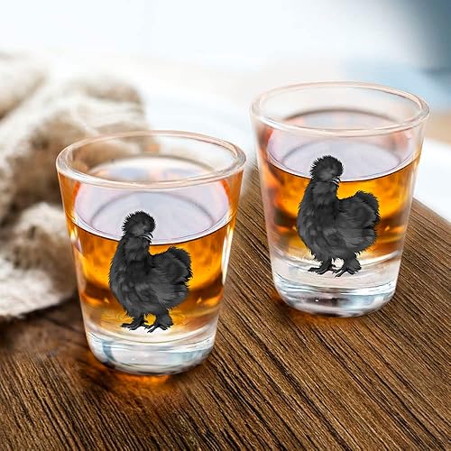 Miniatura 5 de WIRESTER Vaso de chupito de 1.5 onzas con base pesada, vaso de chupito transparente para whisky, vodka, tequila, espresso, licor, pollo de seda negra