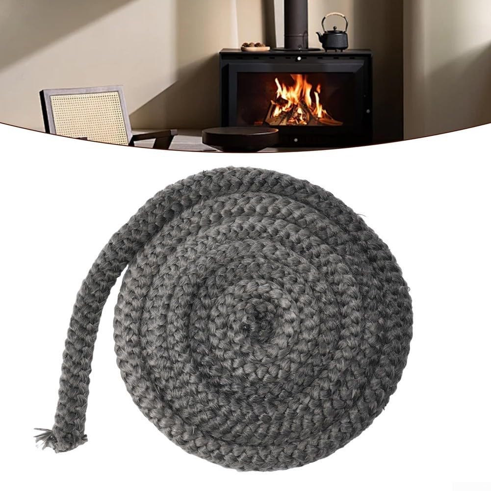 Corda resistente al calore, Corda Sigillante In Fibra Di Vetro for Stufa, Forno, Camino, Caldaia, Nero, 10 mm x (3-5) m(10mm*3meter)