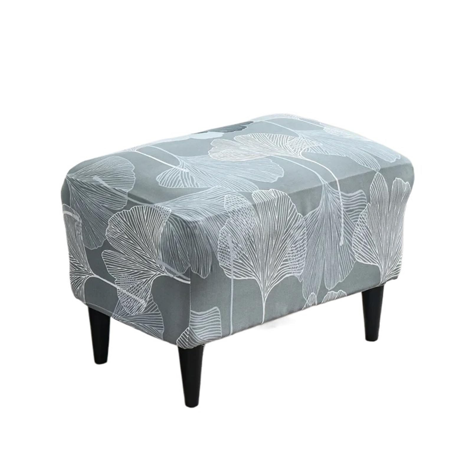 GCYEIDMA Wing Chair Slipcover Flowers Wing Chair Cover Sloping Back Armchair Covers Elastic Slipcover Wingback Sofa(B15 Stool Cover)