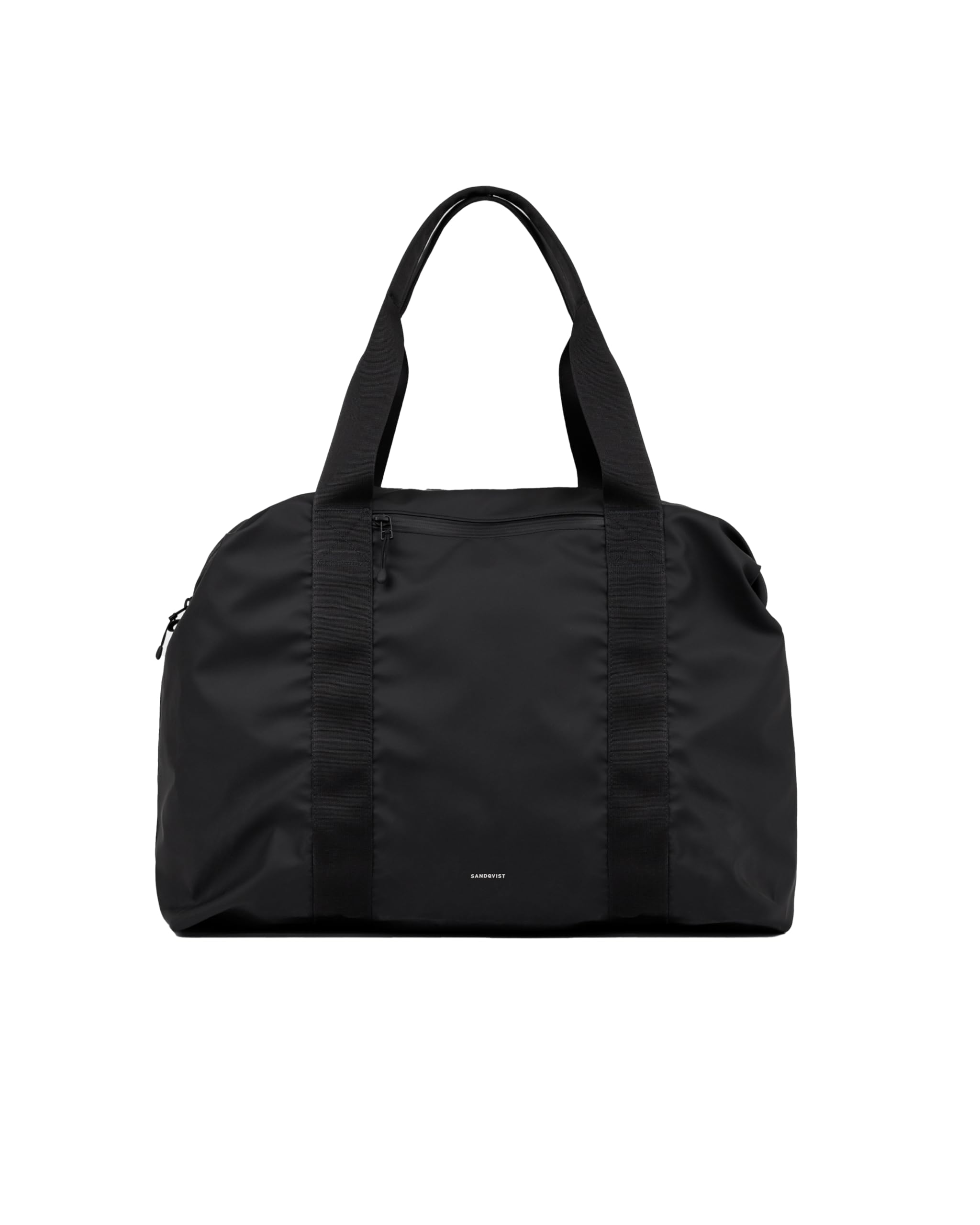 Sandqvist Stream Weekender Bag 49 L Black is a Waterproof Travel Bag with Generous Packing Space. Carried by Hand or Crossbody with the Shoulder Strap.