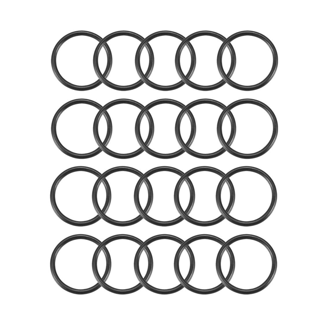 sourcingmap® 20 szt. 23 mm x 19 mm x 2 mm gumowa uszczelka olejowa O Ring uszczelka podkładka czarna de