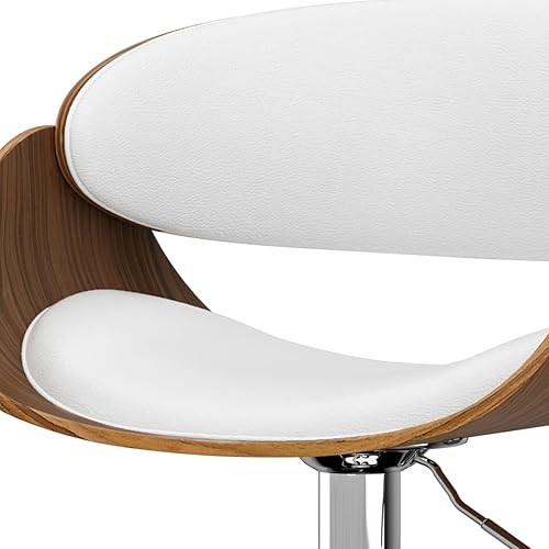 Miniatura 158 de SIMPLIHOME Lowell Taburete de bar giratorio ajustable, silla tapizada de metal de 33 pulgadas de altura del asiento en tela de aspecto de lino gris