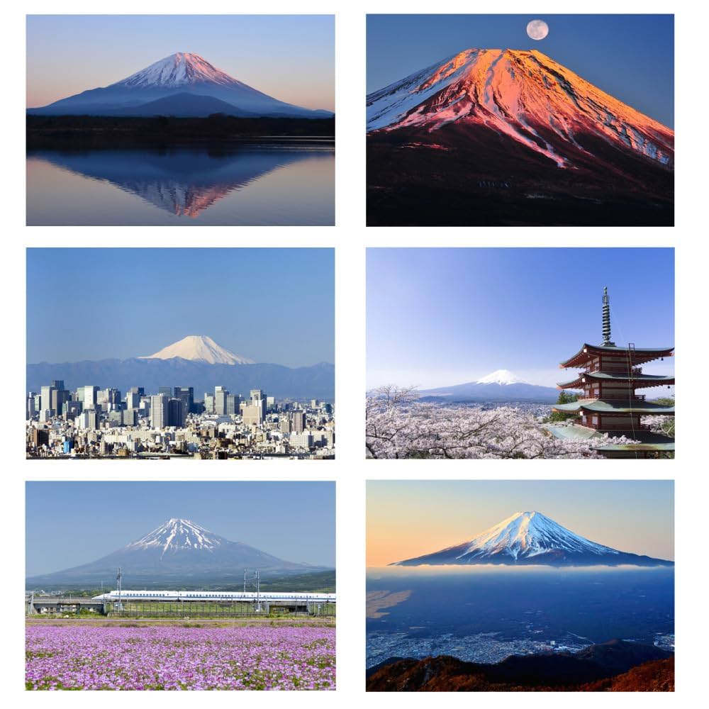 Amazon | ポストカード6枚セット 日本風景 富士山 五重塔 東京