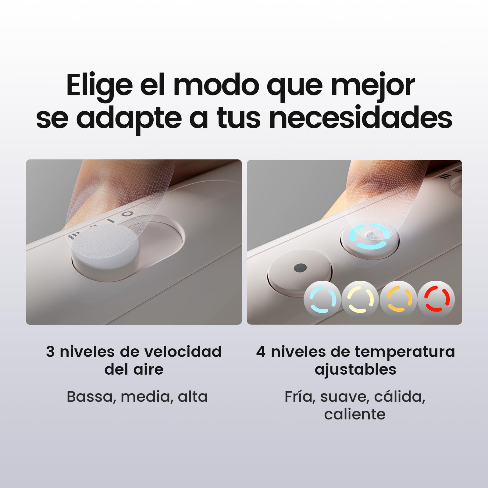 JirPet Secador para Perros con Soporte para Cuello, Secador Profesional de bajo Ruido, portátil con 75 m/s, Manos Libres con Soporte para Cuello, 3 velocidades y 4 temperaturas, para peluquería