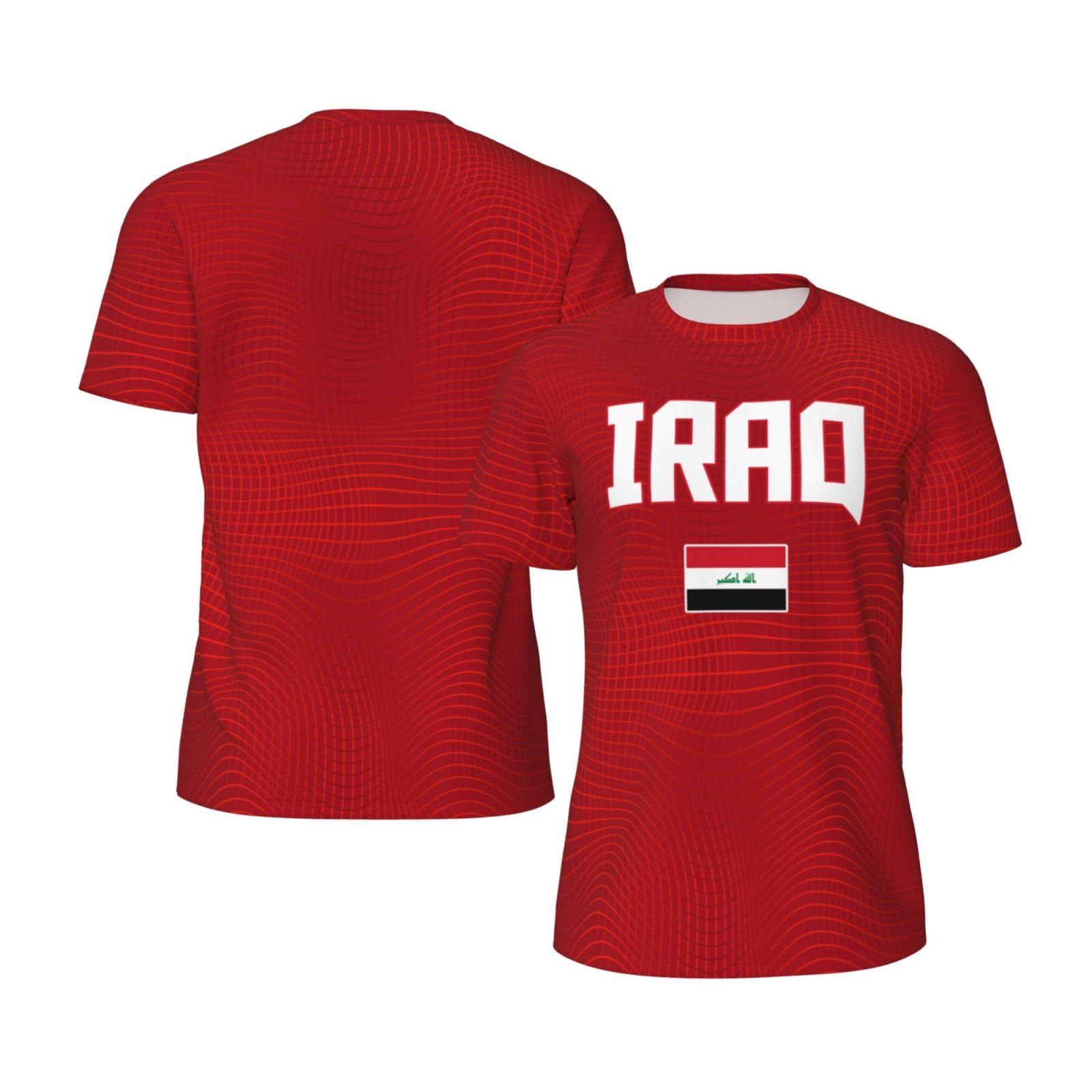 DABOYOZHZH Iraq Flag Cool Iraqans (73) Sports Jersey Mesh T-Shirt 3D Print for Running Cycling Soccer Tennis Fitness Climbing Shirts
