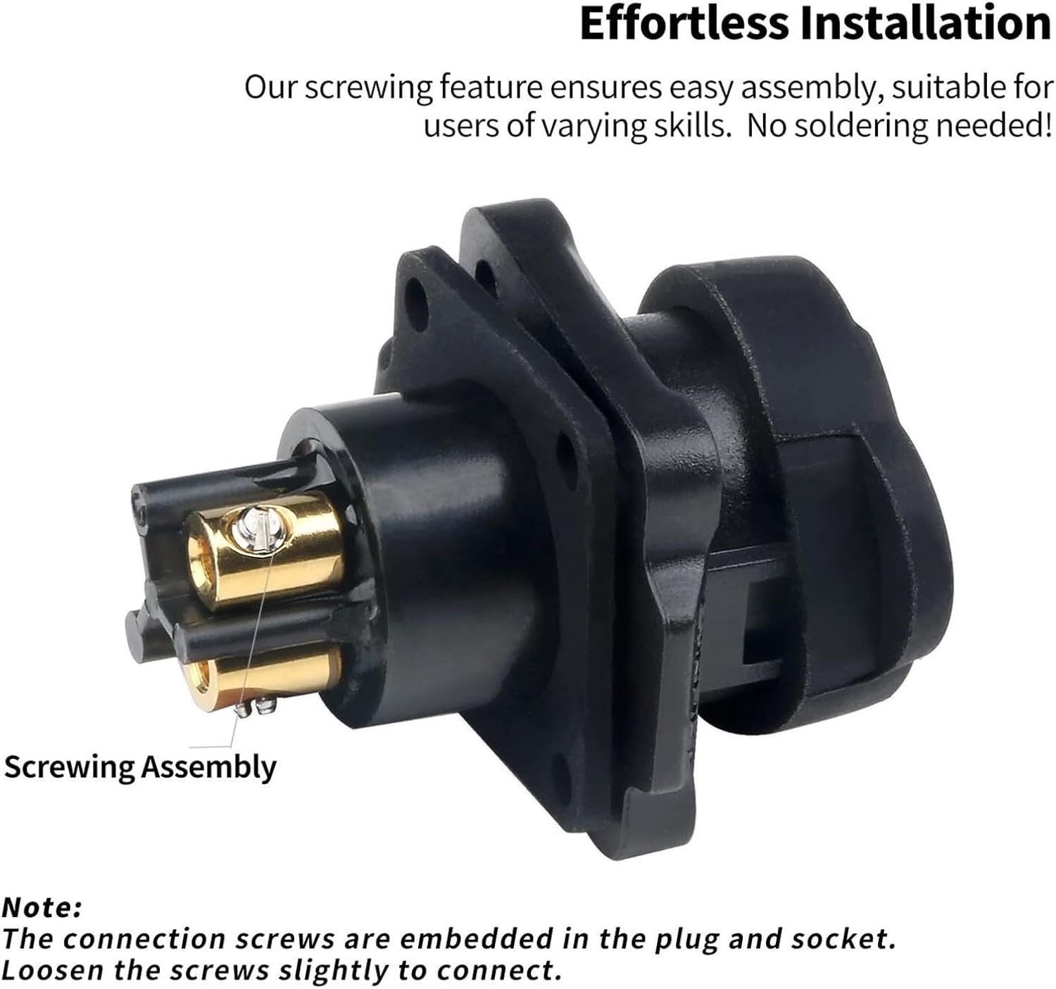 1Pcs LP12 Fast Screw Locking Connector Waterproof 12mm 3 Pin Electrical Power Connector for Industrial LED Lights(Flange Socket B)