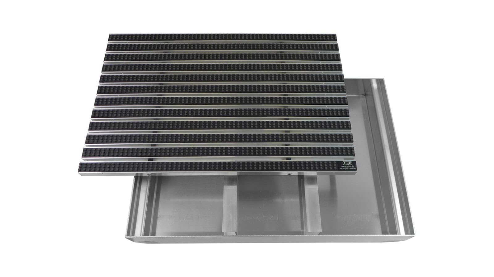 EMCO Eingangsmatte DIPLOMAT Cassettenbürste grau ALU Bodenwanne Fußmatte Schuhabstreifer, Größe:100x50cm