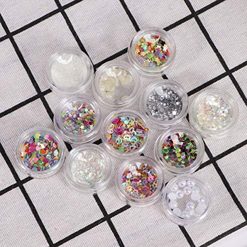 LALAFINA 24 peças Adesivo de arte brilhante holográfico mostra lantejoulas ornamento decorativo corp