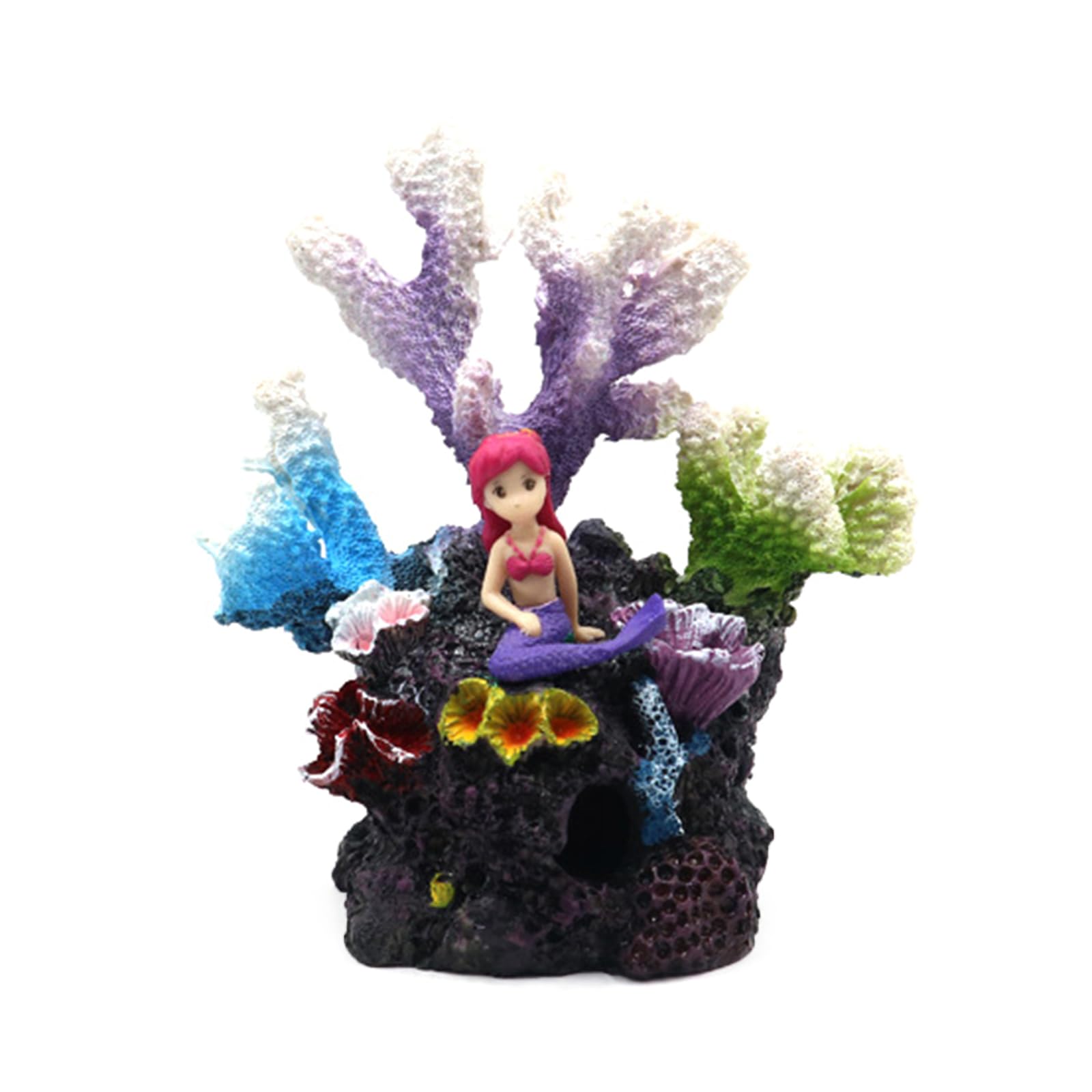 Hsioluted Aquariums Sinkable Decorations Underwaters Figurine Fishtanks Resin Coral Landscape Bottom Plant Fishtanks Ornaments Seamaids Decorations