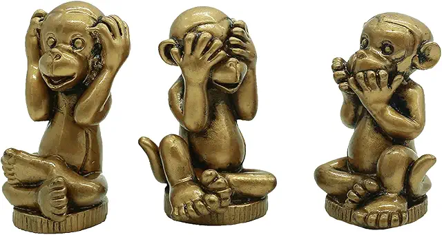 STCREE Resin 3 Wise Monkeys See No Evil Statue - Beeldjes Horen Zien en Zwijgen Collection