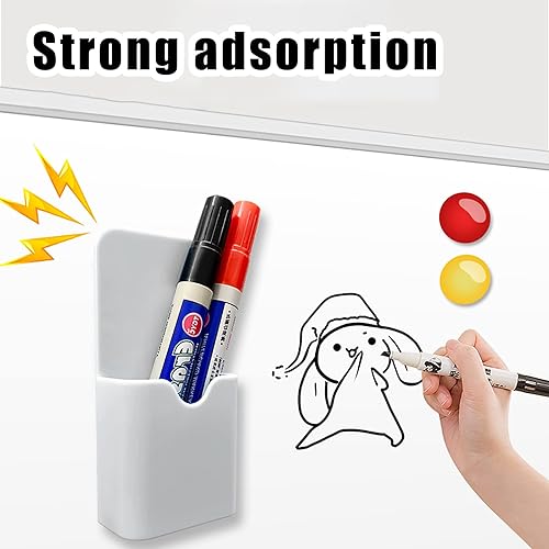 Miniatura 4 de noonebutyou 2 soportes magnéticos para rotuladores de montaje en pared, para pizarra blanca, nevera, pizarra blanca, autoadhesivo, para el hogar, la