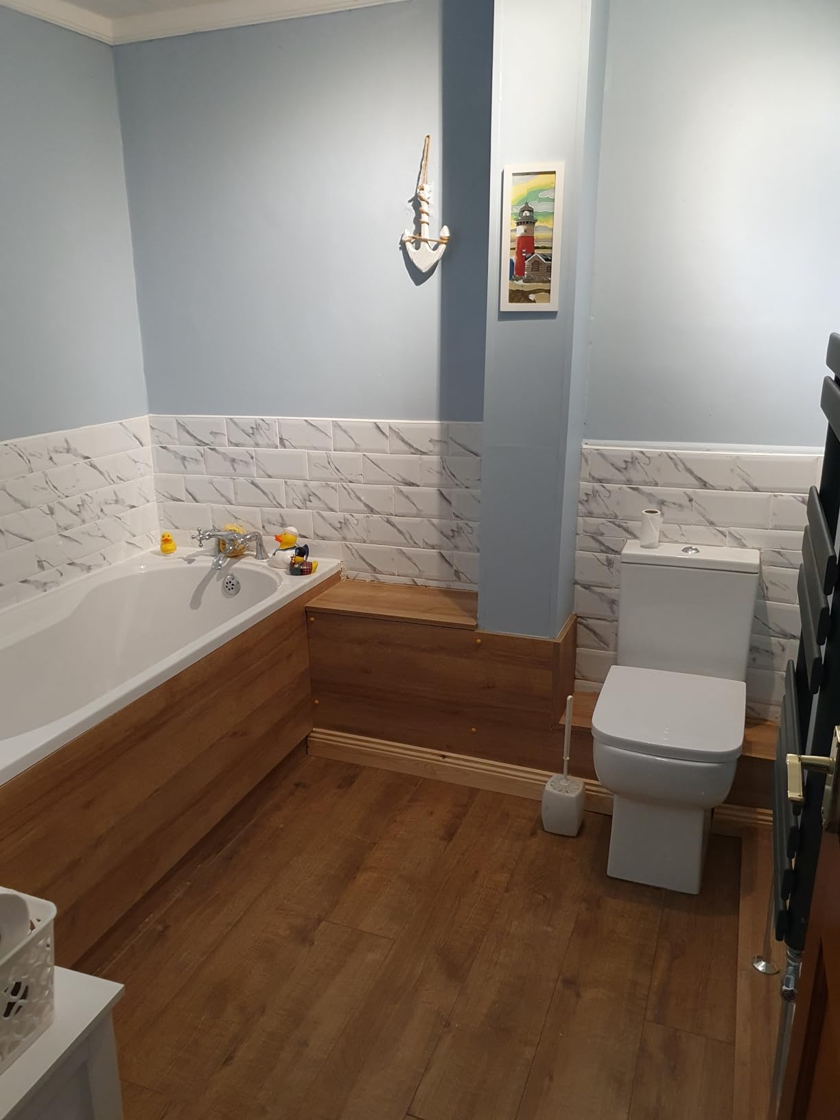 Bathroom Modern 750mm End Bath Panel for Straight Bath Plinth Oak ...