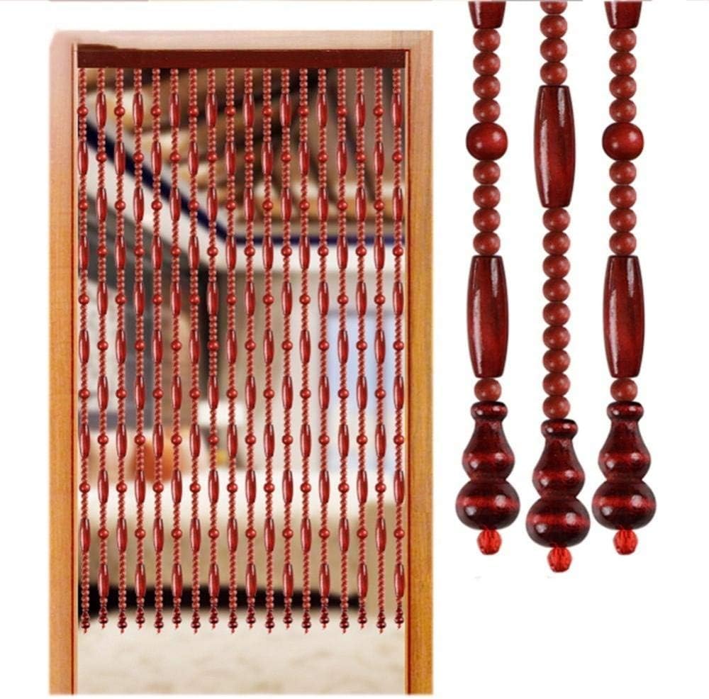 Rideau de porte en perles bois massif cloison separation couloir placard
