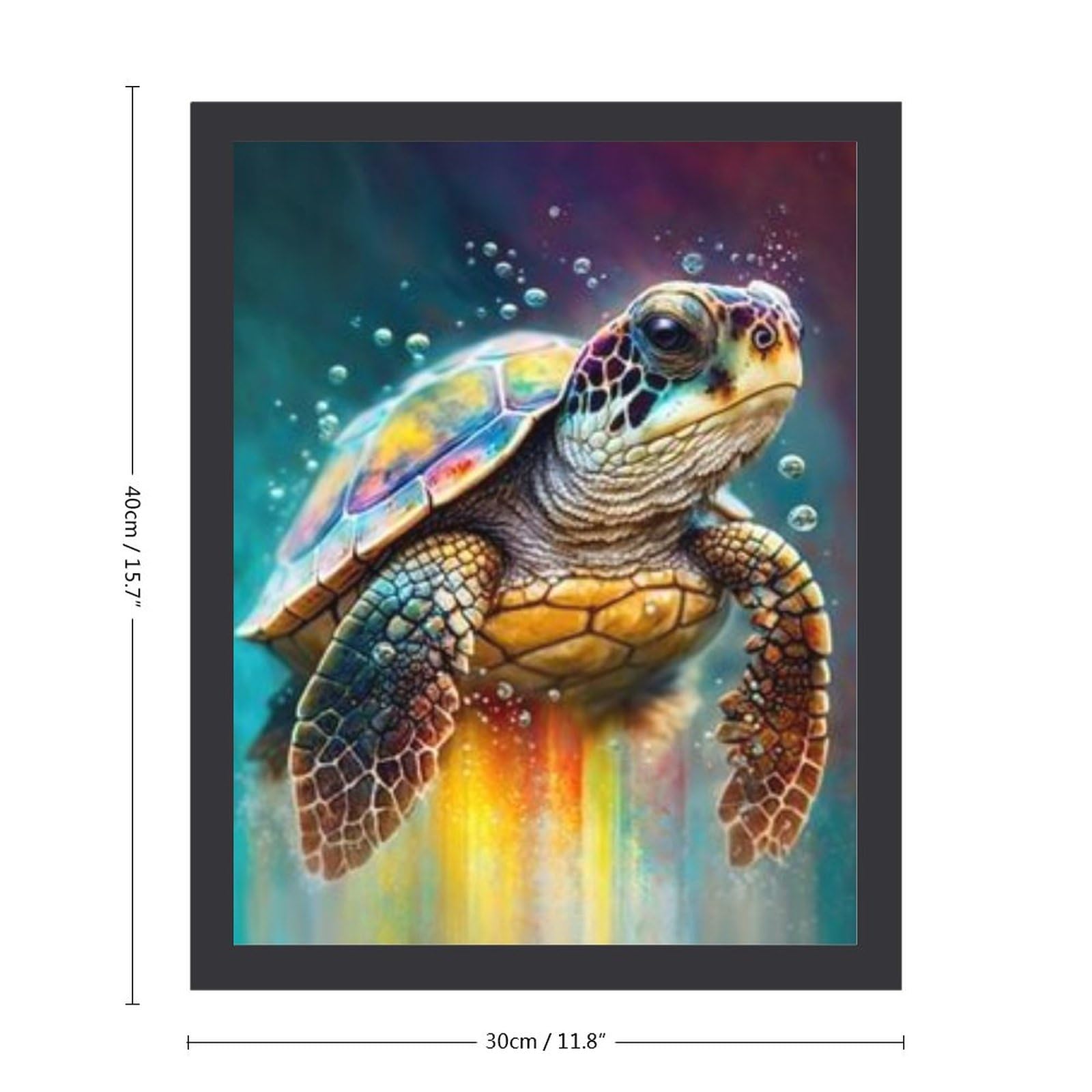 Amazon.co.jp: 色のついたウミガメ 絵画 絵 海洋油絵 超リアルな動物