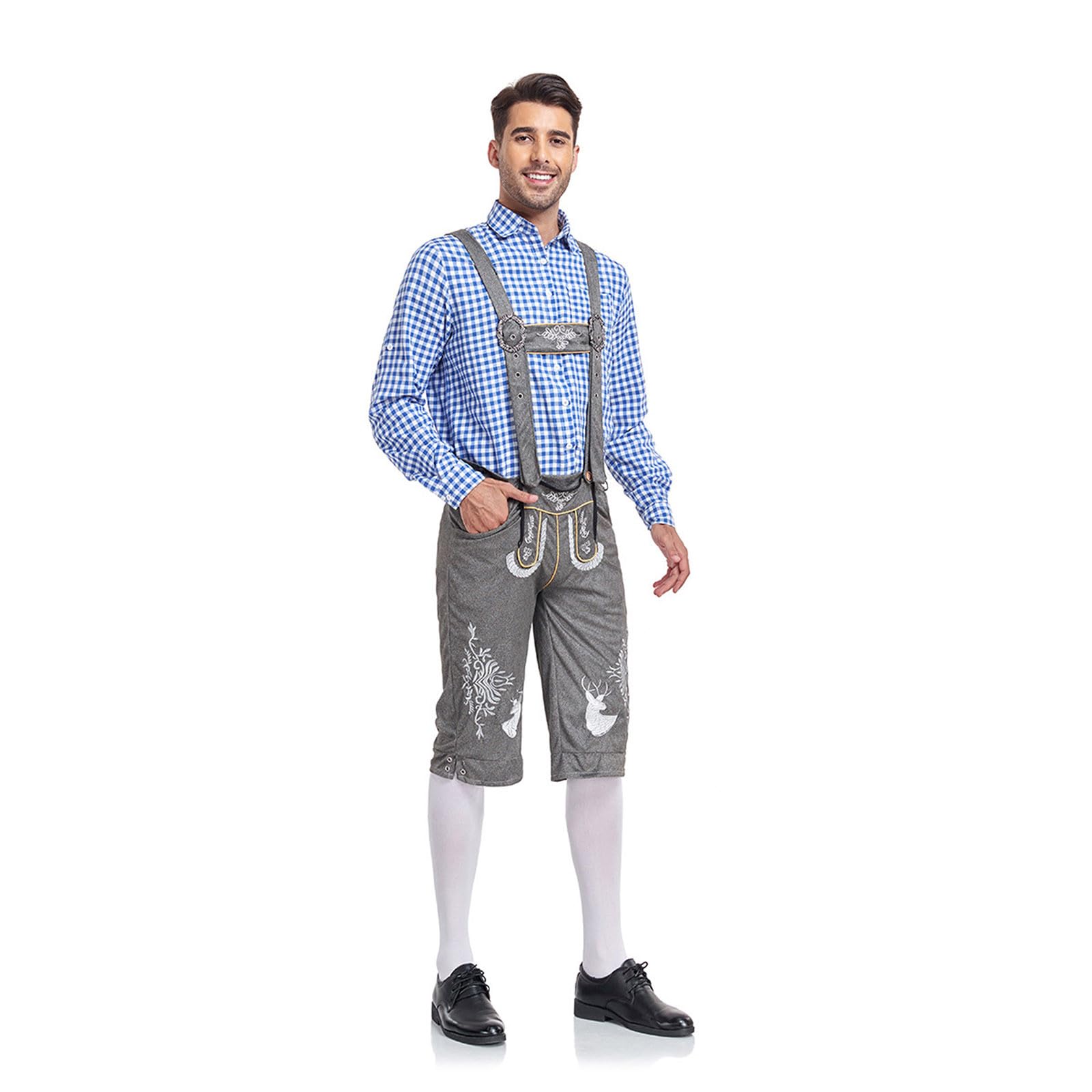 Lederhose Herren Trachtenlederhosen Für Herren Latzhose Tracht Damen Lederhose Kurz Trachtenhose Schwarz Oktoberfest Outfit Lang Trachten Trachtenhemd Weiß Trachtenschuhe Trachtenjacke M