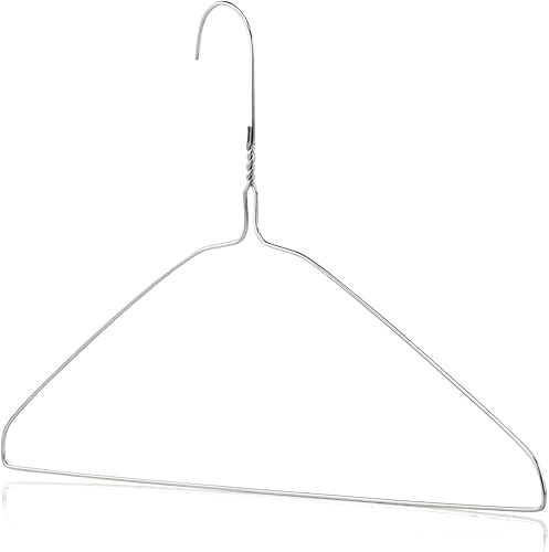 Miniatura 2 de HANGERWORLD Perchas de alambre de metal plateado de 16 pulgadas de calibre 13 para ropa (10 unidades)