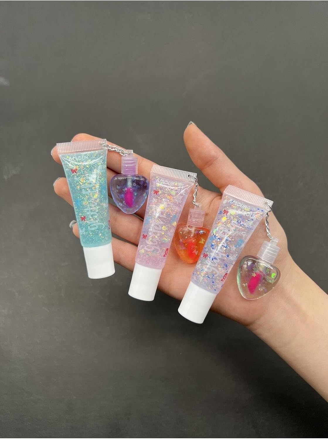 3'Lü Lip Gloss Mini Kalpli Lipgloss A Serisi, serashnehb16