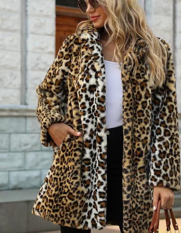 TOPONSKY Womens Winter Warm Lapel Faux Fur With Inner Lining & Buttons Coats - Image 2