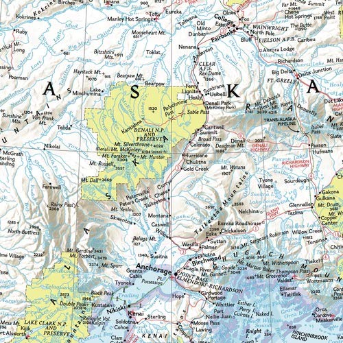 Miniatura 2 de National Geographic Mapa de pared de Alaska - 28 x 22 pulgadas - Laminado