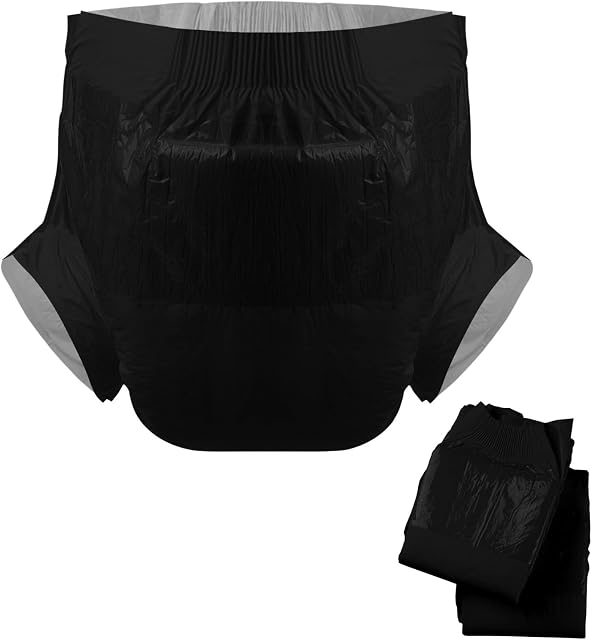 CutiePlusU Couches Absorption lourde Noir 2Pcs (L 37"-47").. . Surface sèche jetable toute la nuit pour les femmes et les hommes