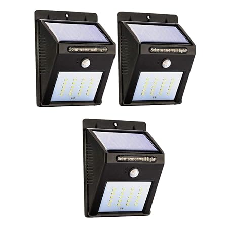 EGoodz Solar Powered Cordless Outdoor Led Motion Sensor Path and Security Light (Pack of 3)