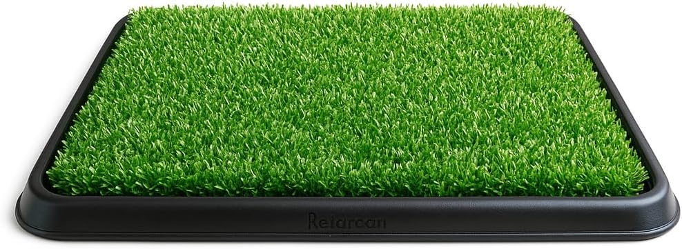 Dog Grass Pad with Tray – Indoor Dog Potty Training Toilet with Artificial Grass Patch for Puppies & Small Dogs – Washable Puppy Litter Box with Refill Pads Available (Dog Grass with Tray)