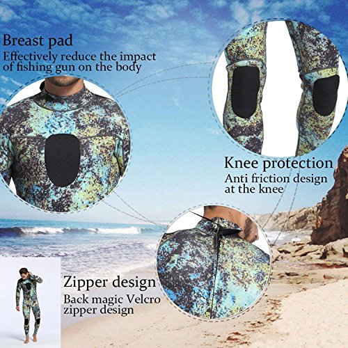 Dyung Tec Wetsuits Mens 3Mm Camo Neoprene Scuba Diving Unisex One Piece Sport Skin Spearfishing Full Suit (L) #TOP5