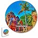Cambogia Chisor Puzzle 195 pezzi animali di forma rotonda in legno per bambini puzzle per adulti souvenir regalo 16,5 × 16,5 pollici