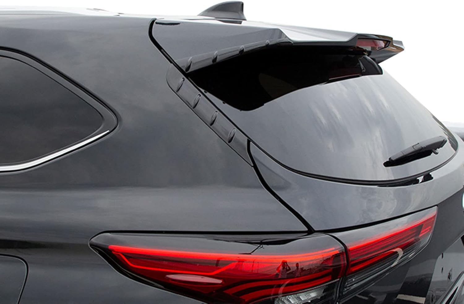 Car Exterior Accessories Rear Window Spoiler Side Wing Cover Trim Fit for Toyota Highlander 2021-2023 2024 2025 ABS 4PCS(Glossy Black Style)