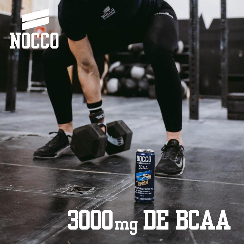 NOCCO BCAA - Bebida Energética con 180mg Cafeína, 3000 mg BCAA, Sin Azúcar, Sin Carbohidratos, Enriquecida con Vitaminas - 24 x 330ml inkl. Pfand (Mix Sabores)