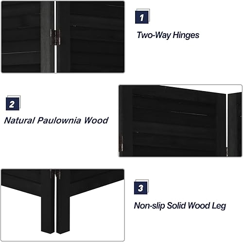 Miniatura 5 de Divisores de habitación de madera de 5.3 pies de ancho y separador de ambientes plegables, pantallas de privacidad plegables, separadores de
