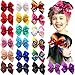 20PCS Boutique Grosgrain Ribbon 6 Inches Hair Bows Alligator Hair Clips for Baby Girls Toddlers and Kids