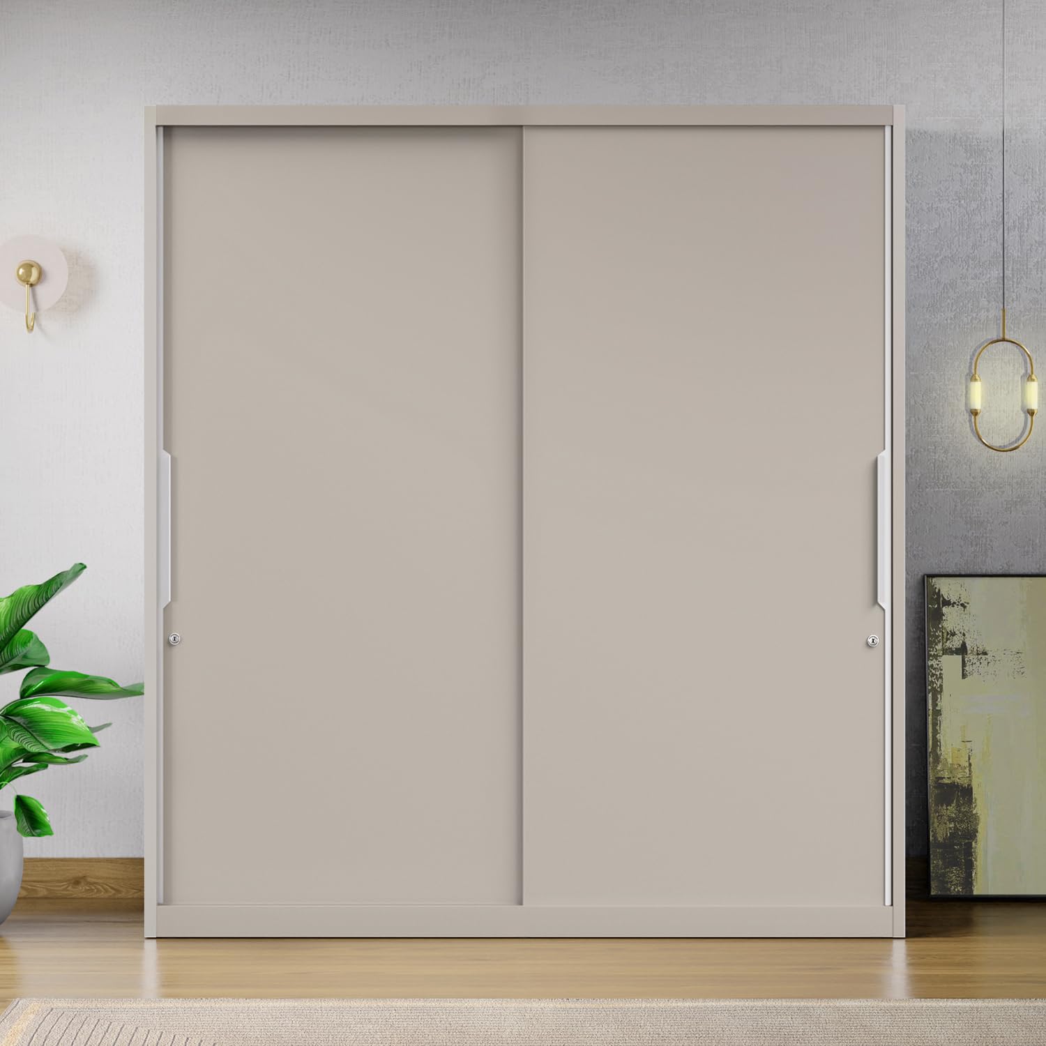 GODREJ INTERIO Slide N Store XL 2-Door Steel Wardrobe (Textured Cashmere), 1-Year Warranty, 2 Drawers-image-34