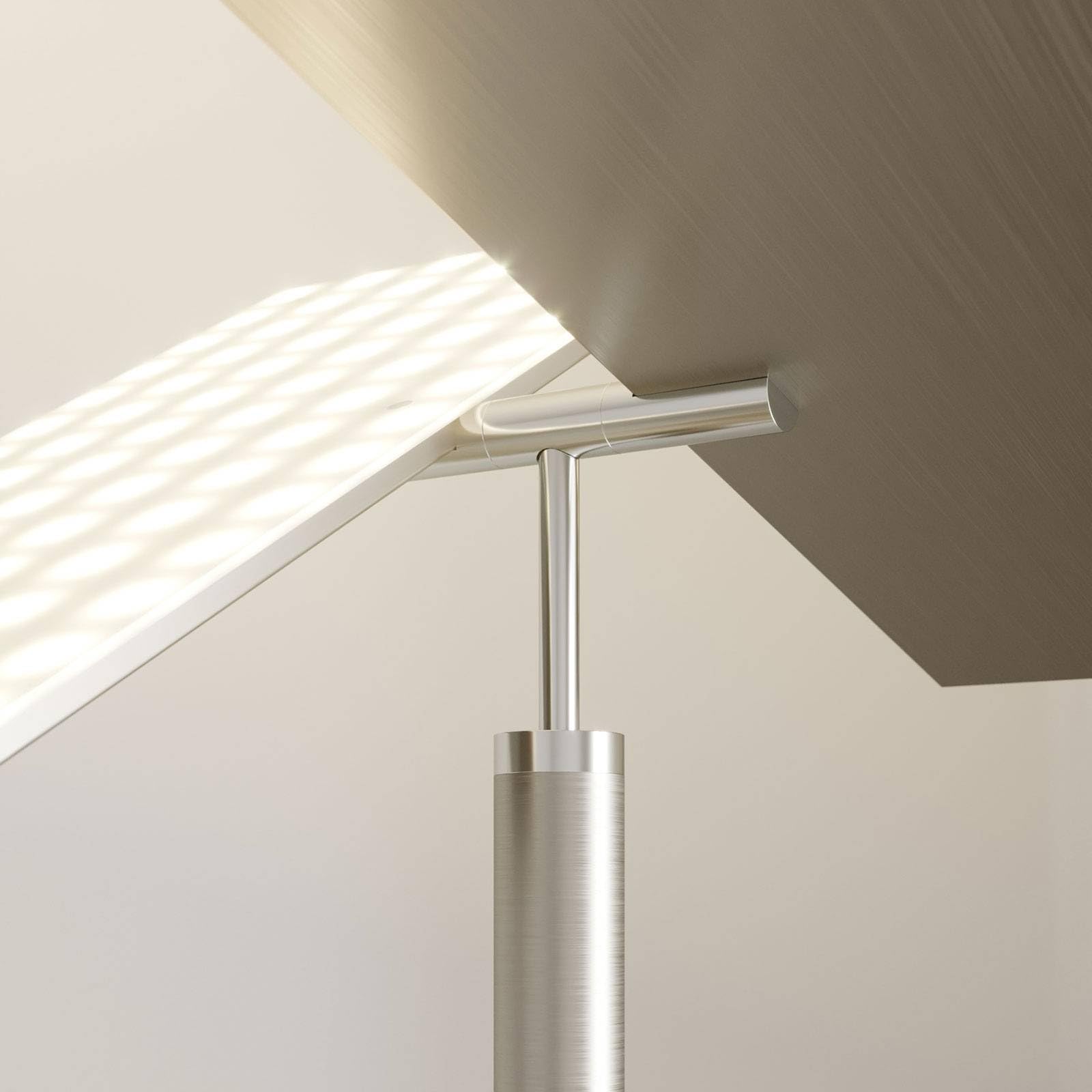 Lucande LED Stehlampe Parthena dimmbar (Modern) in Alu aus Metall (3 flammig,) - Wohnzimmerlampe Stehleuchte Floor Lamp Deckenfluter Standleuchte Wohnzimmerleuchte