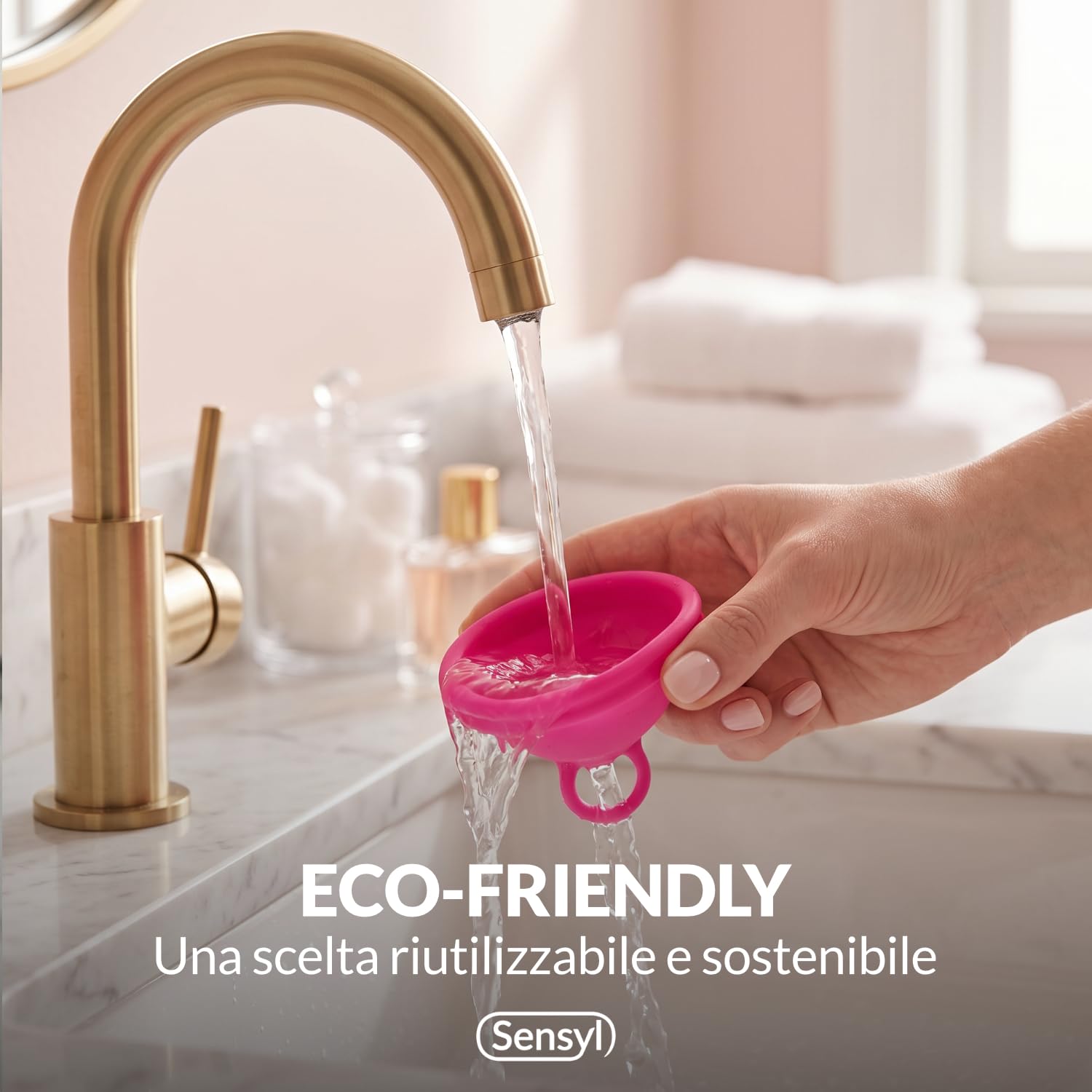 Disco Mestruale SafeLoop™ SENSYL in Silicone Medico – Ultra sottile, fino a 12 ore di protezione anche durante i rapporti – Ipoallergenico, senza BPA, taglie Regular e Small (Small)