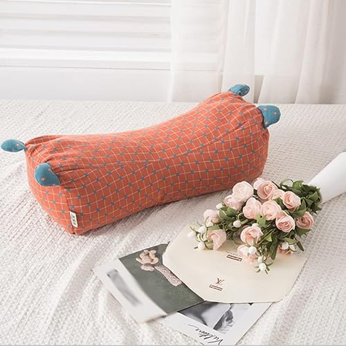 ZLXDP - Almohada de cuello de trigo sarraceno con forma de tigre funda de almohada de algodón a cuadros para apoyo cervical almohada de dormir