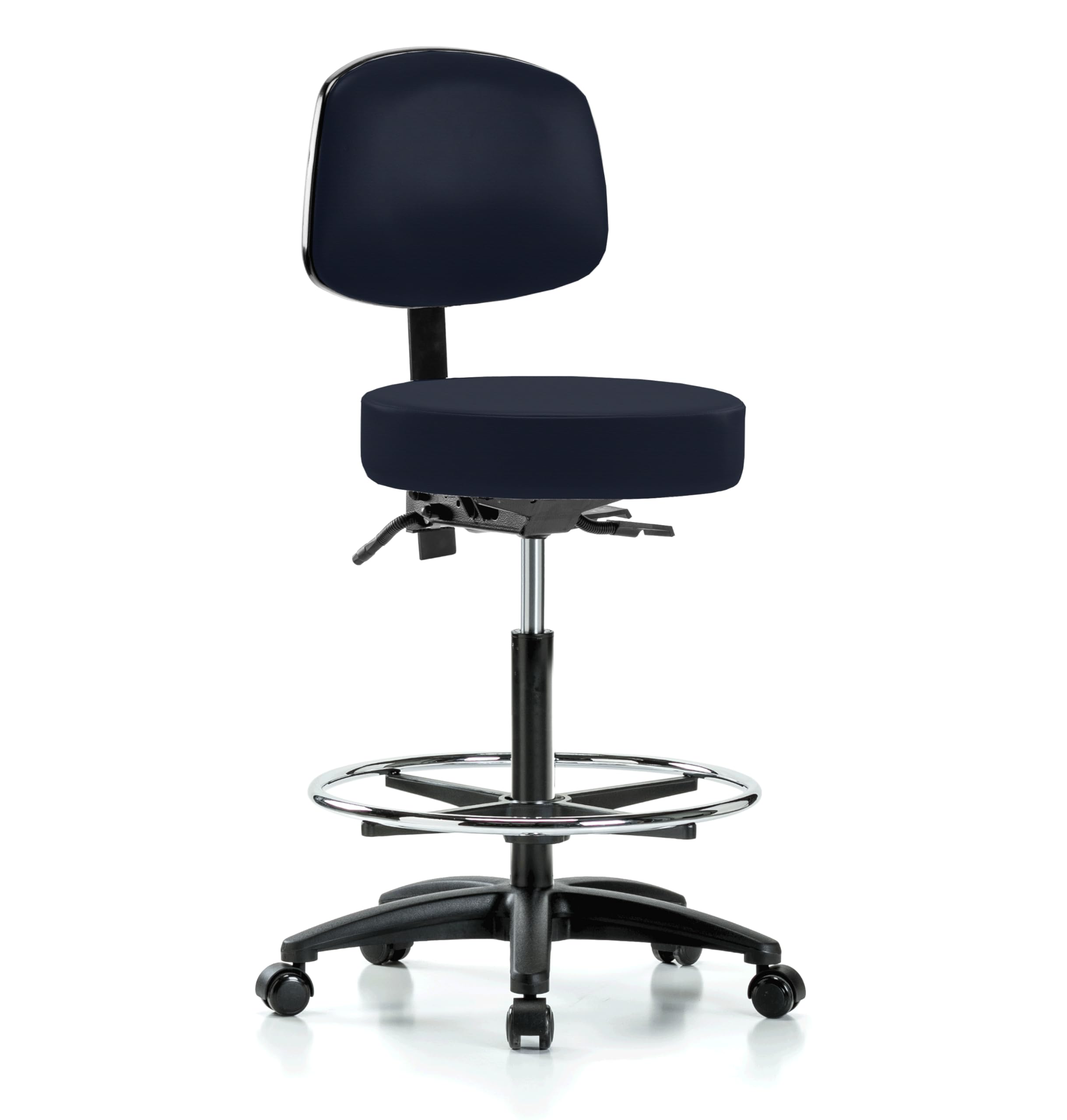 Perch Exam Stool with Foot Ring, Casters, 25-35", Imperial