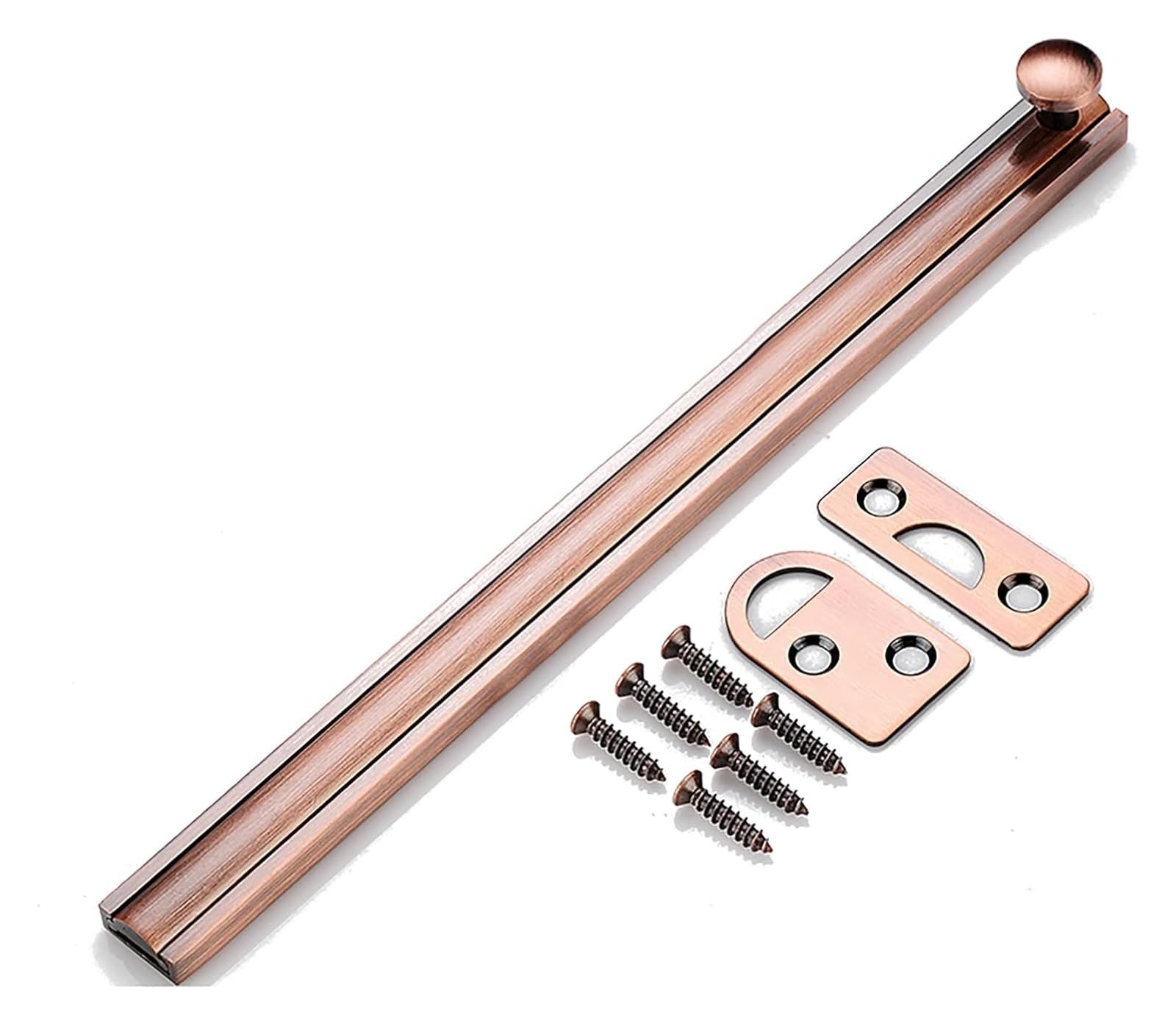 Door Latch， All Copper Slide Door Bolt 2-8in Multicolor for Childproofing and Petproofing(Red Patina,8in)