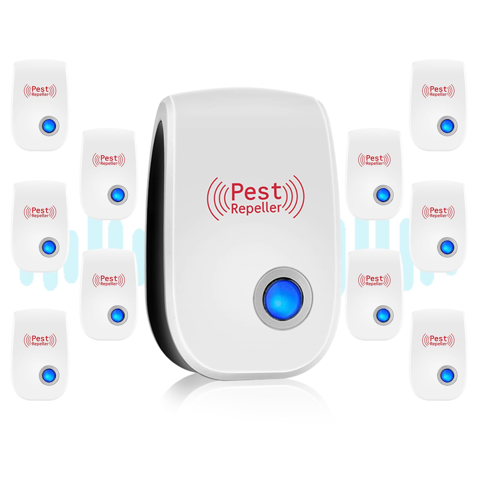 10 Pack Ultrasonic Pest Repeller Indoor Pest Repeller Plug in,Durable Pest Control Repelling Mosquitos,Bugs,Flies,Mice,Rodent,Human-Friendly Indoor Pest Repellent for Home,Hotel,Warehouse