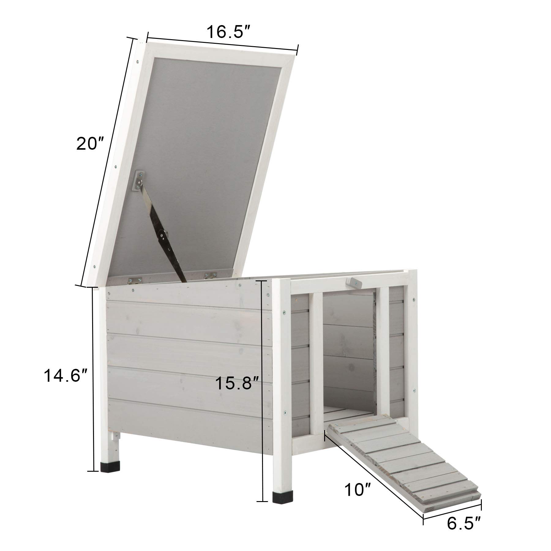 COZ Topnotch Weatherproof Indoor Outdoor Wooden Bunny Rabbit Hutch Cat