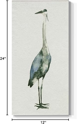 Miniatura 10 de Renditions Gallery Lienzo de naturaleza para pared, decoración moderna, pinturas de garza azul oscuro, glamour, abstracto, romántico, pájaro,