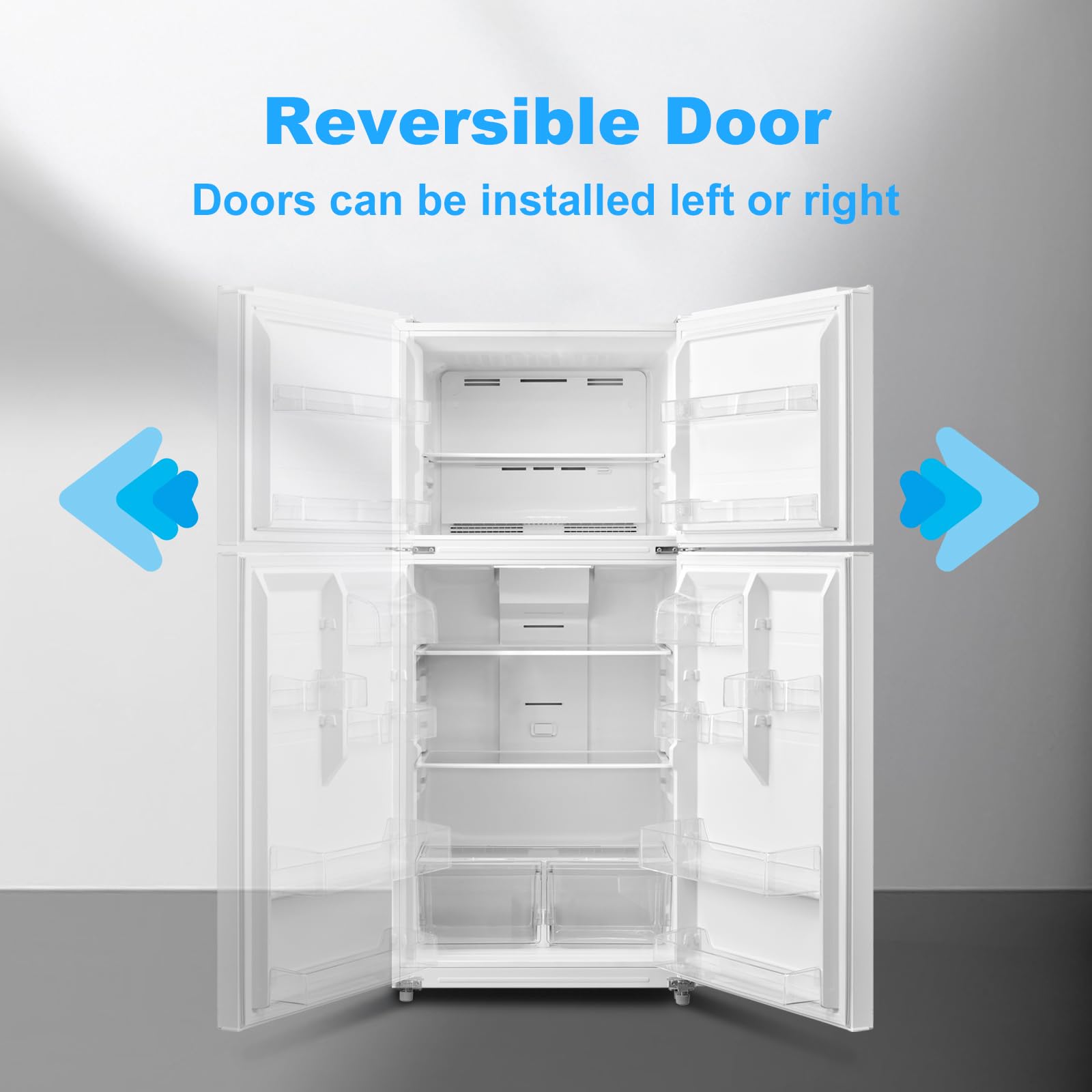 Techomey 20.5 Cu.Ft Top Freezer Freestanding Refrigerator, Upright Fridge Reversible Door, LED Light, Garage Ready, 110V, White on Fridge.com