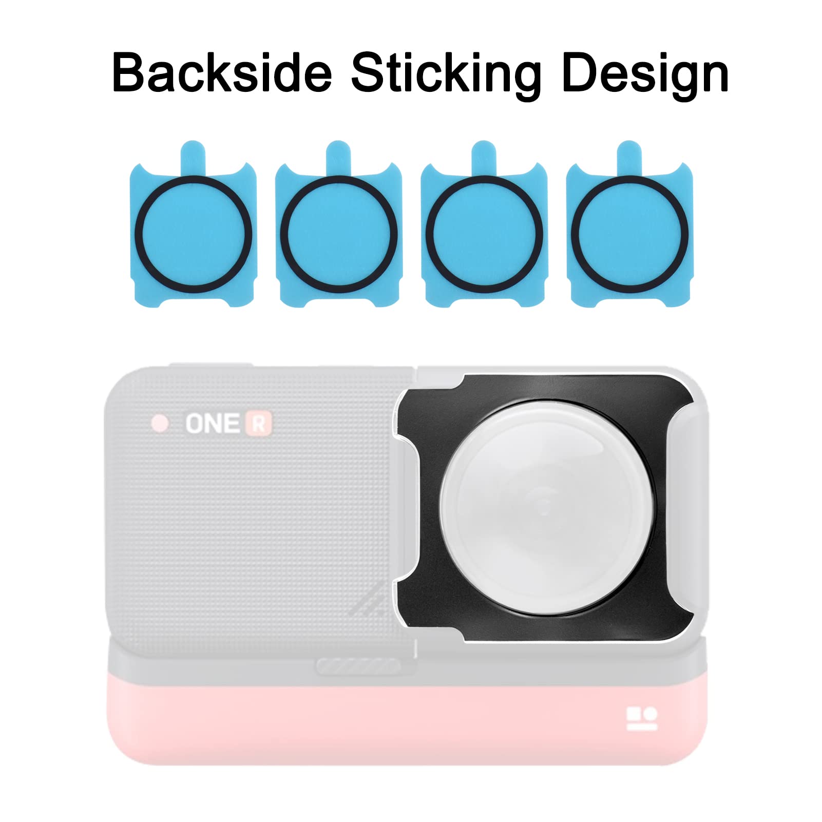 Andoer 2 protectores de lente de cámara panorámica, protector de lente compatible con cámara Insta360 ONE R/RS